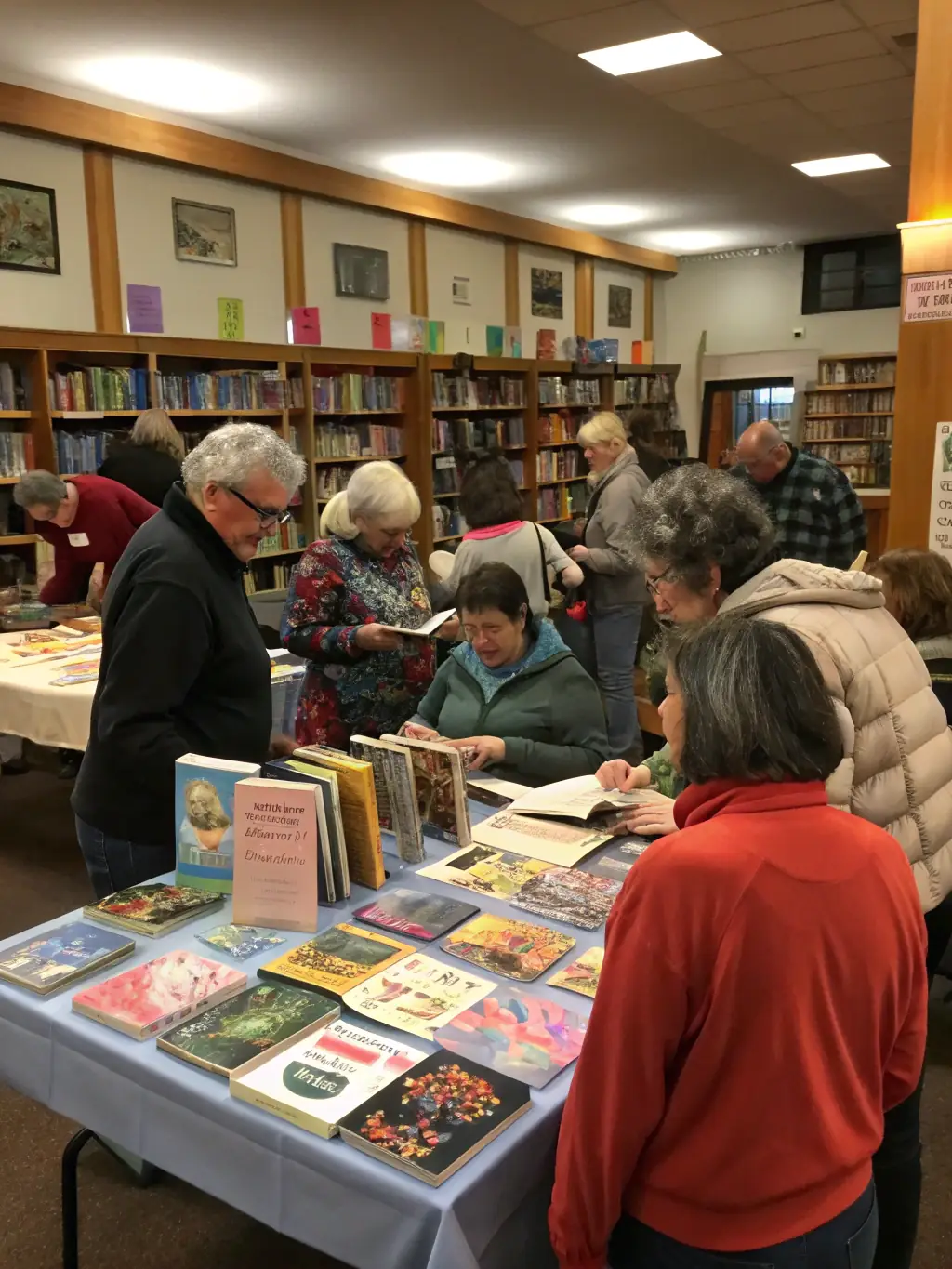 A captivating image of a book launch event hosted by LES PRODUCTIONS DE LA MEZZANINE, featuring authors, scholars, and community members celebrating the publication of a new journal dedicated to artistic heritage.